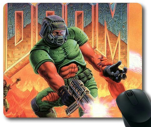 Popular Custom Designed Gaming Mouse Pad WithDoom Doom Non-Slip Neoprene Rubber Standard Size 9 Inch(220mm) X 7 Inch(180mm) X 1/8(3mm) Desktop Mousepad Laptop Mousepads Comfortable Computer Mouse Mat