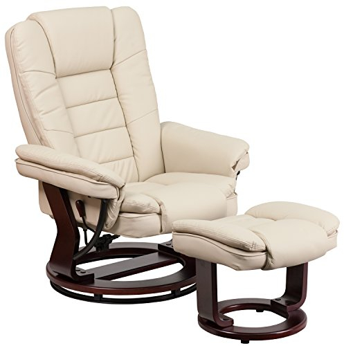 Flash Furniture Drehstuhl & Ottomane, Leder, beige, 1 Stück