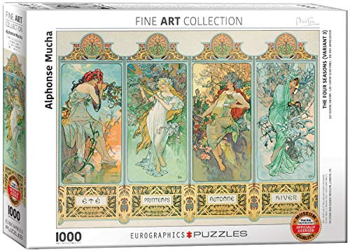EuroGraphics 6000-0824 Alphonse Maria Mucha Vier Jahreszeiten Puzzle (1000, Mehrfarbig)