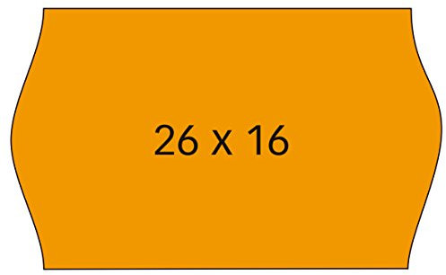 Apli 101719 Lot de 6 Rouleaux de 1000 Etiquettes enlevable sinusoïdale 26 x 16 mm Orange Fluo