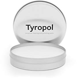 TYROLIT Tyropol 100g Universal Reinigungs- und Polierpaste - Politur für Metall, Epoxidharz, Kunststoff, Edelstahl, Keramik, Chrom, Glas - Entfernt Flugrost auf Stahl-, Chrom- und Eisenteilen