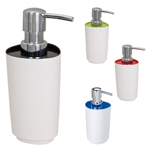 WENKO Seifenspender Alcamo - Melamin - Spender für Seife oder Lotion - Flüssigseife Dispenser - Shampoospender, Farbe:Schwarz