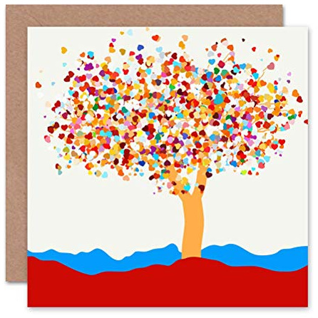 Wee Blue Coo Love Heart Leaves On Tree - Valentines/Occasion Card