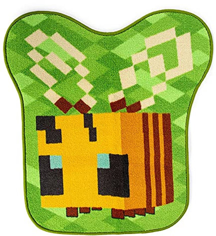 Minecraft Alfombra decorativa Honey Bee | Coleccionable oficial de videojuegos | Tapete de piso de interior, alfombras para sala de estar y dormitorio | Decoración del hogar para habitación de los