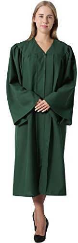 IvyRobes Adults Choir Robe Clergy Confirmation Baptism Robe Church Costume Priest Pastor Preachers Forest XS