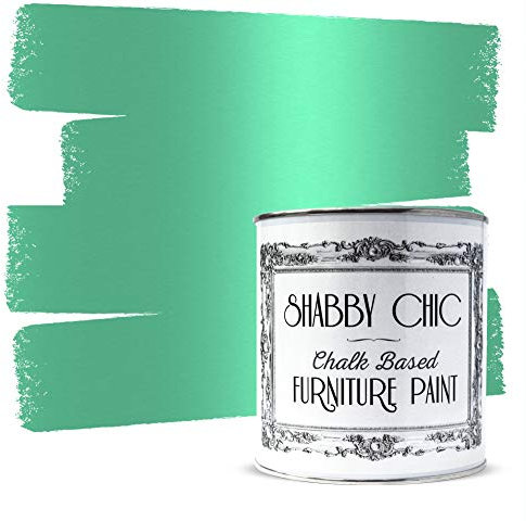 Shabby Chic Chalked Furniture Paint: Luxurious Chalk Paint Finish for Furniture, Home Decor, DIY Projects, Wood Paint - Interior and Cabinet Paint with Rustic Matte Finish - 250ml - Metallic Green