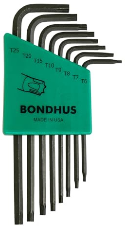 Bondhus 31832 Set of 8 Star L-wrenches, Long Length, sizes T6-T25