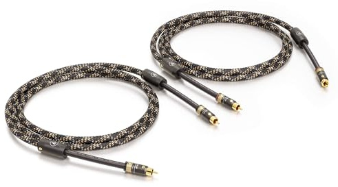 VIABLUE NF-S1 Silver Quattro Cinchkabel * Analog/NF * Audiokabel * Pair * 1 Paar * 4-Fach Abschirmung * Verzinnte OFC Litzen * T6s Cinchstecker (RCA)* Ferritfilter * 50 cm * 0.5 m