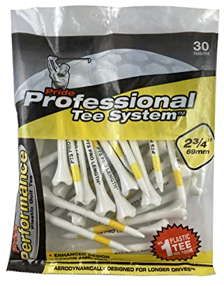 Pride Professional Tee System,Evolution Plastic Performance 30 Golf Tees, 2 3/4