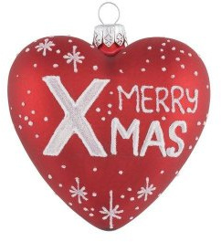 Gift Company Christbaumkugel Herz Merry X-Mas, rot rot