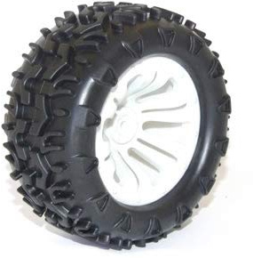 FTX Carnage Mounted Wheel/Tyre Complete Pair - White