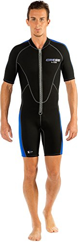 Cressi, Lido Man 2 mm, Shorty Neoprenanzug aus hochelastischem Neopren, Herren, Schwarz-Blau, M