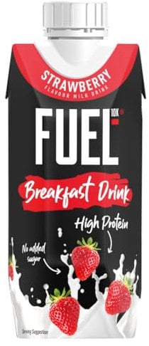 FUEL10K High Protein Breakfast Milk Drink, Strawberry, 330ml