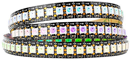 BTF-LIGHTING WS2812B RGB 5050SMD Indirizzabile individualmente 1m 144Pixel/m PCB bianco flessibile Full Color LED Pixel Strip Dream Color IP30 Schermo LED non impermeabile,solo parete LED DC5V
