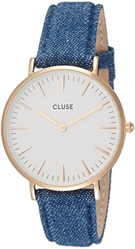 Cluse Unisex Erwachsene Digital Quarz Uhr mit Leder Armband CL18025