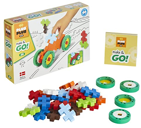 Plus-Plus 9603423 Creative Building Blocks, Big Vehicles Set, Construction Toy, PlusPlus Make&Go, 29 Pieces, Basic.