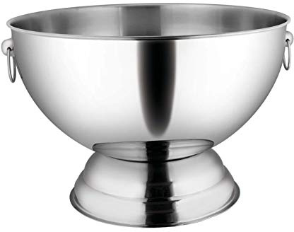 Winco SPB-35 Stainless Steel Punch Bowl with Handles, 3.5-Gallon, Medium