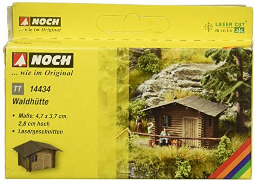 NOCH Waldhütte, detailreiche Miniatur, 4,7 x 3,7 x 2,8 cm für Spur TT, ideal für idyllische Waldszenen