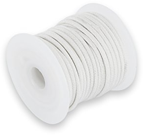 Auroris Cordon en Coton Rond Blanc Ø 2 mm Rouleau de 10 mètres