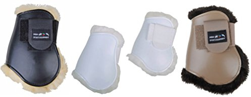 HKM 561344 HKM Streichkappen Teddy für Hinterbeine, Vollblut/Warmblut, weiß/weiß