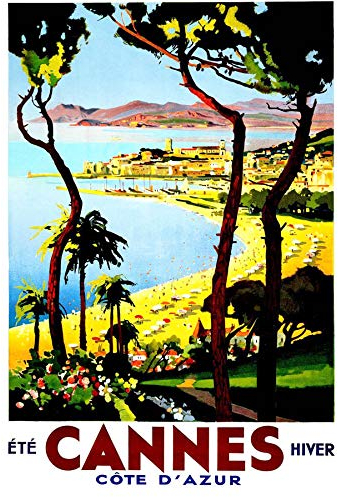 Bumblebeaver Vintage TRAVEL Cannes France New FINE Art Print Poster Jahrgang Reise Frankreich Kunstdruck