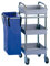 Jofel - AL50350, Carro Camarera Metálico, 3 Bandejas Pequeñas y 1 Bolsa Lateral, Totalmente Desmontable, Para Horeca, Hoteles, Geriátricos, Residencias, Hospitales, Clínicas