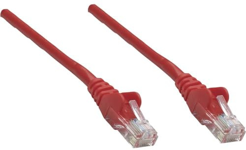 Intellinet Network Patch Cable, Cat6A, 0.5m, Red, Copper, S/FTP, LSOH / LSZH, PVC, RJ45, Gold Plated Contacts, Snagless, Booted, Polybag