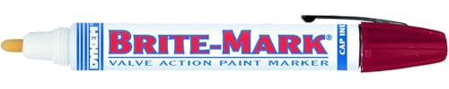 Dykem - BRITE-MARK® 40 Threaded Cap Valve Action Permanent Paint Markers (Single Marker) | Yellow