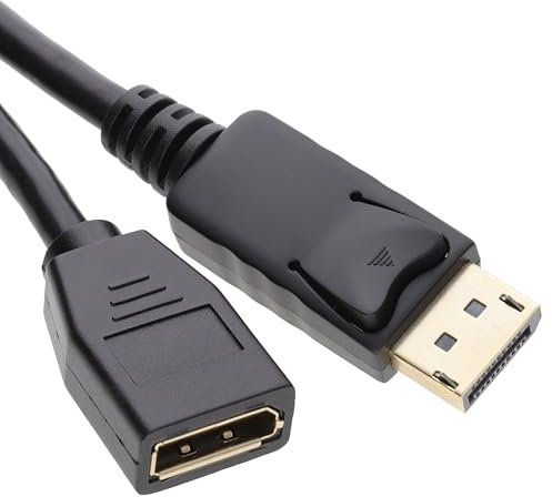 kenable DisplayPort Extension Cable Male to Female Digital Monitor Lead Gold Plated 3m Black