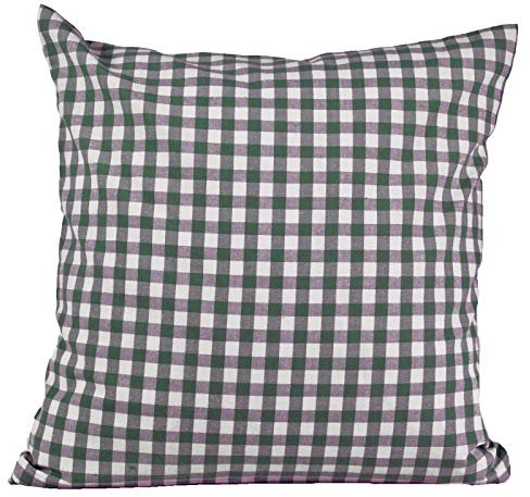 Hans-Textil-Shop Kissenbezug Karo 1x1 cm Reißverschluss - Kissenhülle, Kissen, Sofakissen, Kopfkissen, Dekokissen, Landhaus, Karomuster, Kariert (40x40 cm, Dunkelgrün)