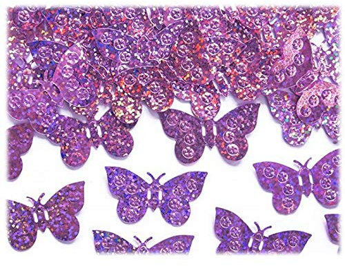 STOCK 15 GRAMMI Decorazione a forma di farfalla oleografica Lilla ALLESTIMENTO TAVOLO FESTE E PARTY