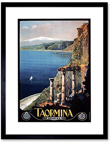 Wee Blue Coo Travel Taormina Sizilien Etna griechisches Theater Italien Bild, gerahmt