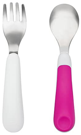 OXO Tot Fork and Spoon Set (Raspberry)