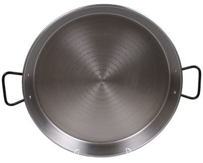 Garcima paellera de acero pulido, color gris, 65 cm