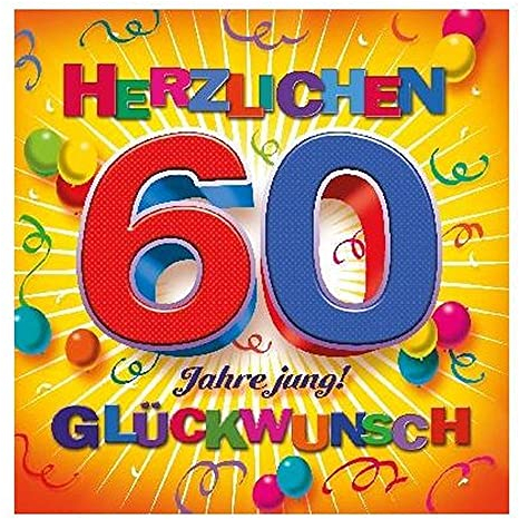 Depesche 5326.005 Glückwunsch-Karte zum 60. Geburtstag mit 3D Motiv, Geburtstagskarte, ca. 17 x 17 cm groß, inkl. passendem Umschlag und Innentext