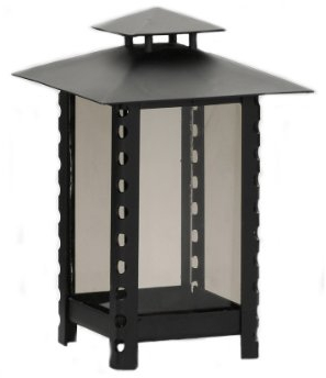 Moll 28600 Grablaterne aus Stahl, schwarz, mit bronzefarbener Verglasung, 14 x 14 x 23 cm