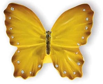 SIRO Möbelknopf Füssen, Tier, Schmetterling, Kinder, Kunststoff bunt, 40 mm x 30 mm x 48 mm, H049-41A9