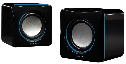 Vivanco IT-SP 2.0 tragbarer Stereo Lautsprecher für Notebook (3,5mm Klinkenstecker) inkl. USB Stromversorgung schwarz/blau