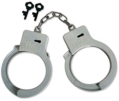 Handschellen, Kunststoff, mit Schlüssel, Polizei, Karneval, Accessoire