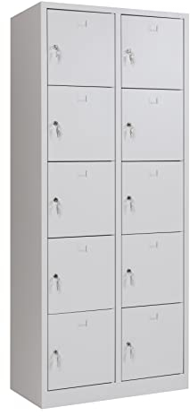 furni24 Schließfachschrank Schließfach Wertfachschrank Personalschrank Wertfach Spind 190 cm x 80 cm x 45 cm grau RAL 7035 **fertig montiert** Verschiedene Ausführungen