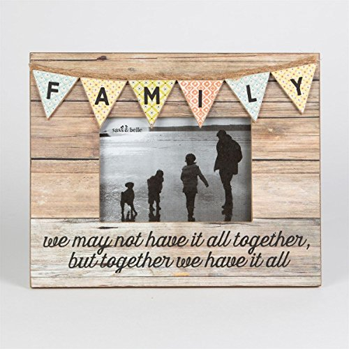Sass & Belle Familien-Fotorahmen, rustikal, Wimpelkette