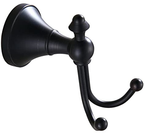 Weare Home Gancho Doble para Colgar en la Pared, Color Negro, diseño Retro, para Colgar Sombreros o Ropa, Acabado en Bronce