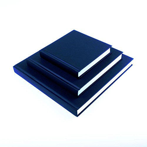SEAWHITE Künstler-Skizzenbuch aus schwarzem Stoff, gebunden, 140 g/m², quadratisch, 195 x 195 mm