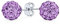 Orecchini A Perno A Palla Da Discoteca In Cristallo Pavé Lilla Chiaro Per Donne E Adolescenti - Design Rotondo, Semplice, Basico - Argento Sterling .925-8MM