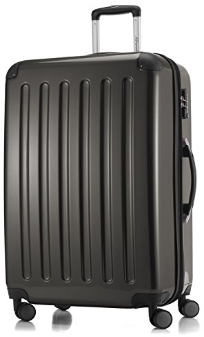 HAUPTSTADTKOFFER Alex - Großer Hartschalen-Koffer, TSA, 4 Doppel-Rollen, Trolley, Rollkoffer, Reisekoffer, Volumenerweiterung, 75 cm, 119 Liter, Graphit