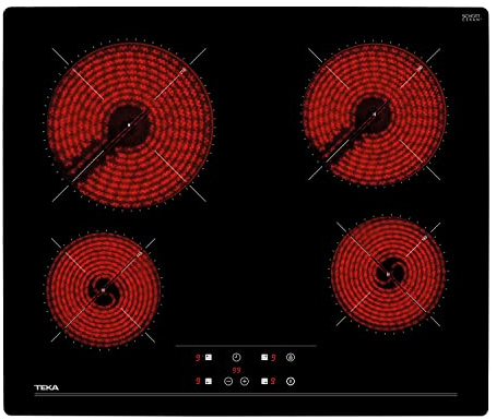 TEKA Vitrocerámica 4 Fuegos 60 cm, Tecnología Touch Control con Cronómetro, Sistema fácil instalación Fast-Click, Modelo TZ 6415