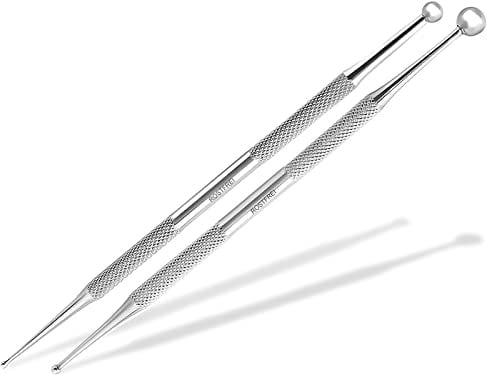 Akupressurstift Set 2/5 + 3/7 mm Akupressurstab Akupunktur Massage Stift | Massagestäbchen Punktsucher Edelstahl Rostfrei für Wellness und Entspannung 15 cm