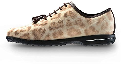 FootJoy Zapatos de golf sin tacos para mujer, con cierre - 91653, Marrón leopardo