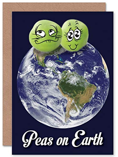 Wee Blue Coo CARD GREETING CHRISTMAS XMAS PEACE EARTH PEA PUN FUNNY