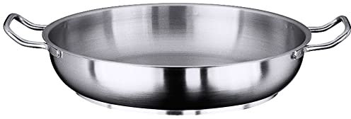 Contacto Edelstahl Bratpfanne 20 cm, matt mit zwei Griffen ohne Stiel